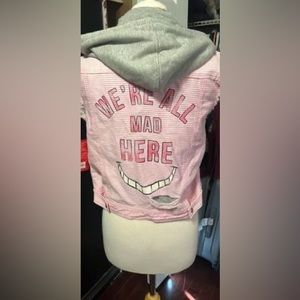 Cheshire Cat soft denim hooded vest, size M